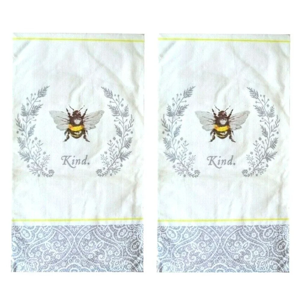 Bee Kind Paper Guest Towels Napkins Country Cottage 20 Ct Set of 2 Decoupage